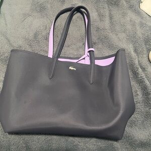 Lacoste Black and Lavender Women's Tote